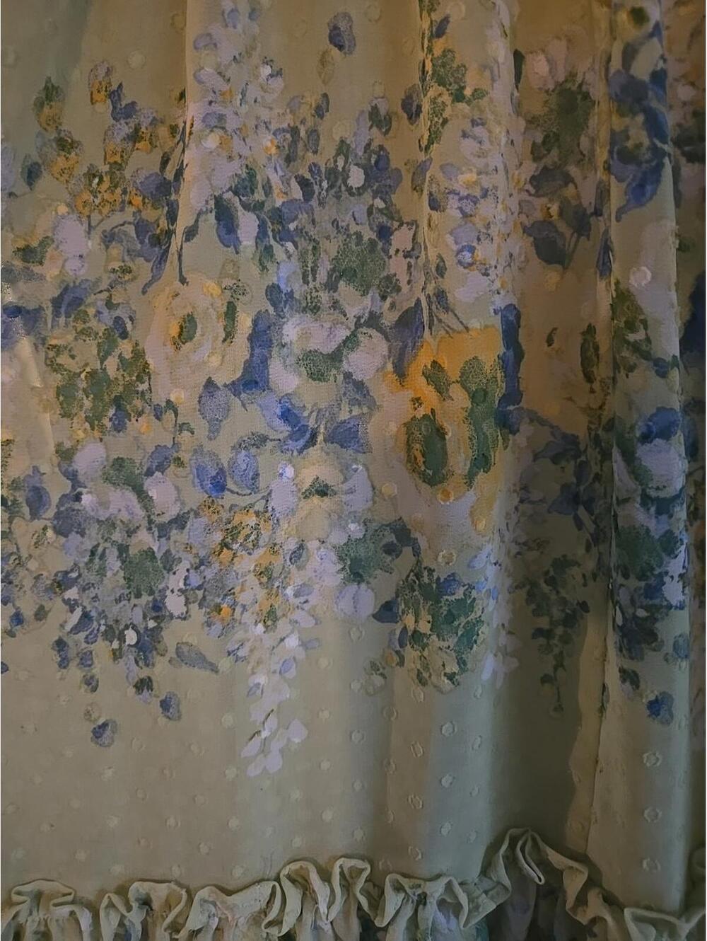 Taylor Dress Sz 8 Floral Pepulum Balloom Sleeves Boho Cottagecore smocked Summer - Picture 6 of 9
